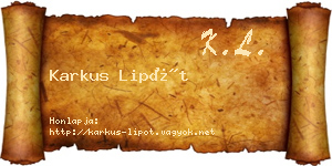 Karkus Lipót névjegykártya